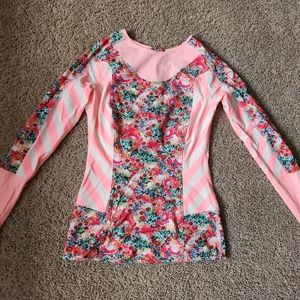 Lululemon Shanti Surf Rash Guard. Flowabunga Mini Multi. Rare piece. Size 8.